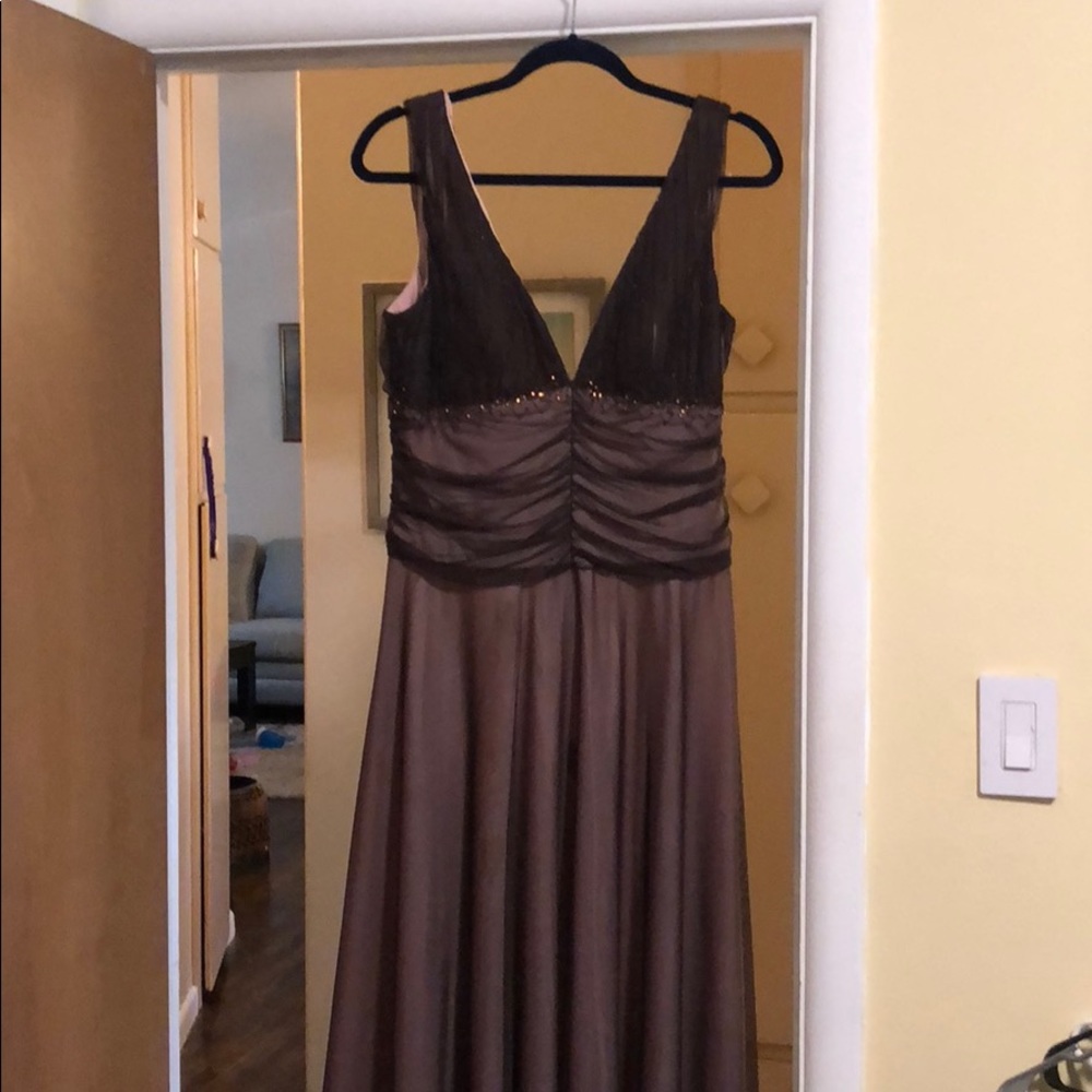 Pink and brown cocktail dress